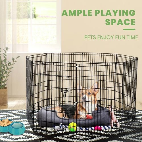 Taily 36 Dog Playpen 8 Panel Foldable Pet Fence Exercise Play Pen Cat Rabbit Puppy Cage Enclosure
