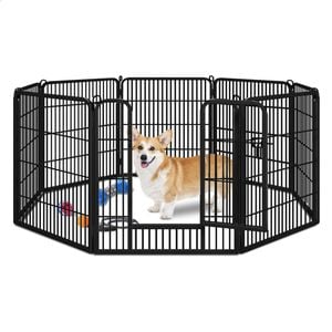 BEASTIE 24" Dog Playpen Pet Play Pen Puppy Enclosure Heavy Duty Fence