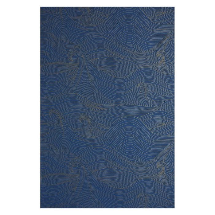 Wallpaper Trader Sea Scape Wallpaper Roll 10.05m X 52cm, Metallic Gold On Blue