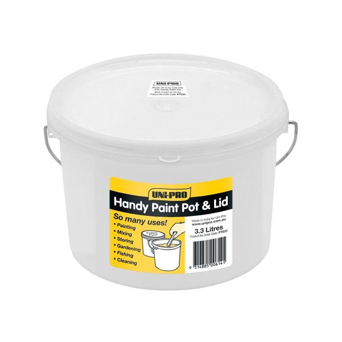Uni-Pro 3.3L Plastic Paint Pot & Lid