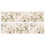 6PK Ashdene Elegant Rose 29cm Hardboard/Cork Placemat Rect - Cream