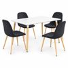 FORET 5 Piece Dining Set 120cm Table 4 Chairs White Dark Grey