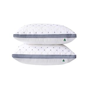 Luxor Twin Pack Australian Made Blue Diamond Checked Ultra Plush Standard Pillow