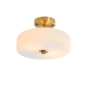 Oriel Lighting Worth Fluted Glass Ctc Pendant Light Satin Brass