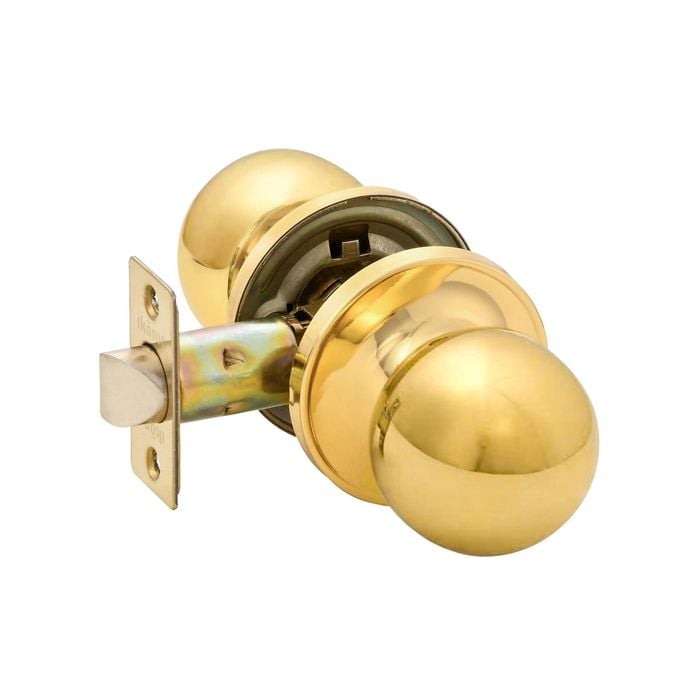 Ikonic Polished Brass Ruby Passage Knob Set