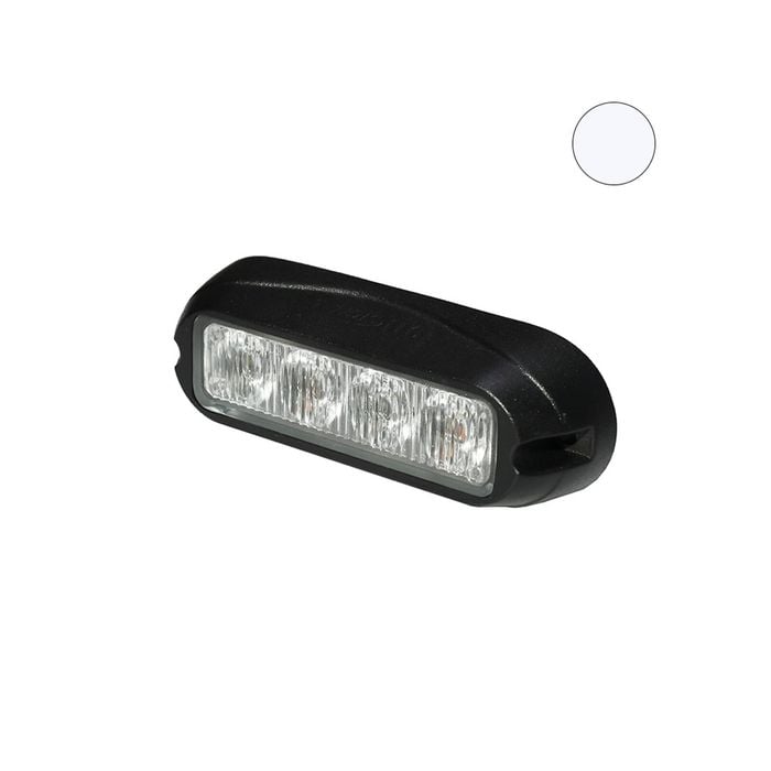 H4 12W White LED Warning Light Head - WHITE