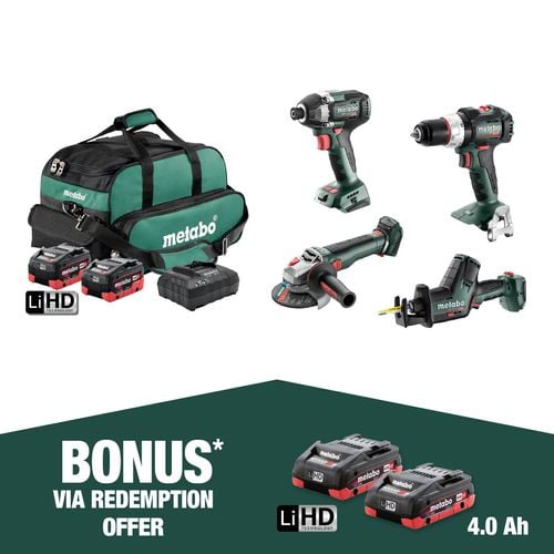 Metabo 18V 4 Piece Value Kit AU68403450 Bunnings Australia