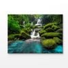 Stunning Waterfall in Green Forest Print 100% Australian Made 75x50cm (Stretched Canvas)