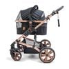 La Luna Pet Care - Rose Gold - Black - Pet Stroller with ISOFIX Car Carrier