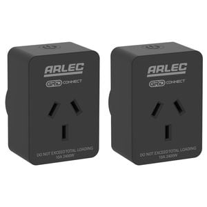 Arlec Grid Connect Smart Plug In Socket With Energy Meter - Twin Pack