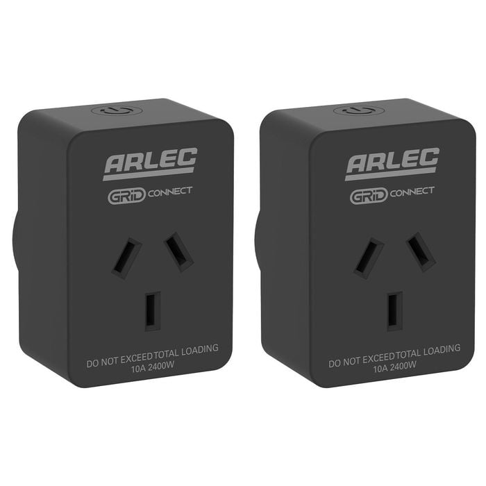 Arlec Grid Connect Smart Plug In Socket With Energy Meter - Twin Pack ...