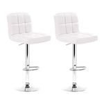 Artiss Set of 2 White PU Leather Bar Stools