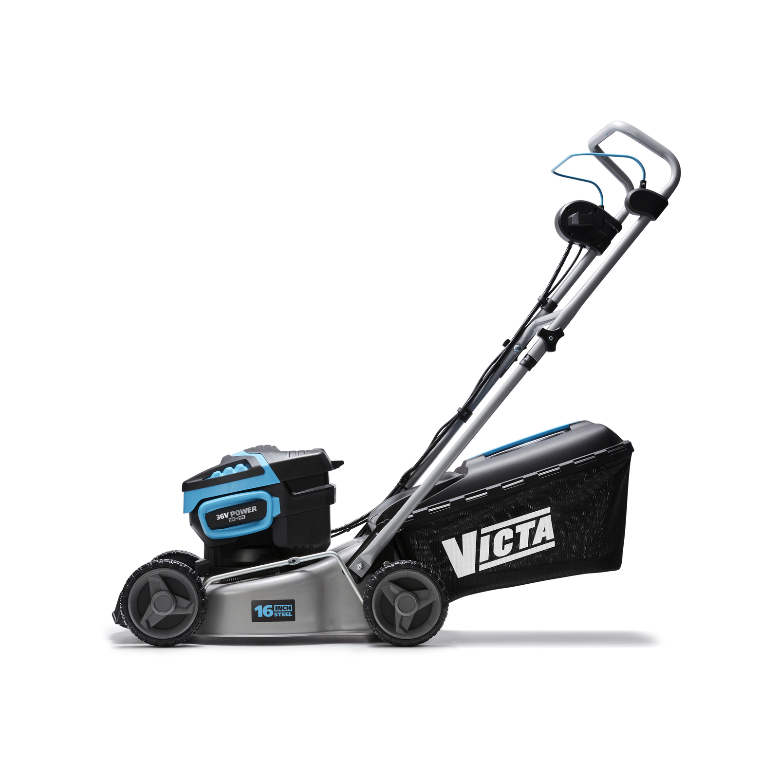 VICTA Powercut 36V 2 x 18V Brushless Steel Deck 16 Lawn Mower Kit With 2 x 5.0AH Batteries 2691856 Bunnings Australia