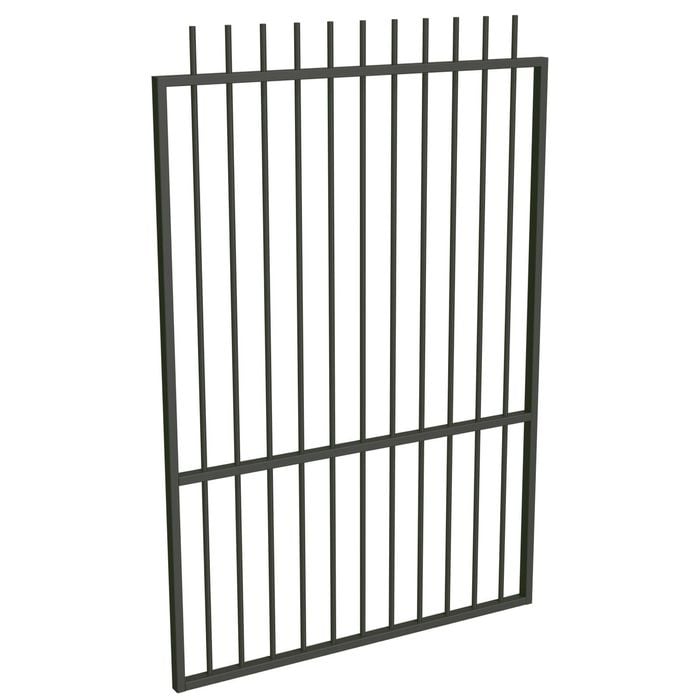 ProtectorAl 800 - 1200 x 1800mm Woodland Grey Aluminium Pool Gate Picket Top With Mid Rail