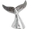 LVD Medium Metal Whale Tail Decorative Sculpture 13x15cm Silver Chrome