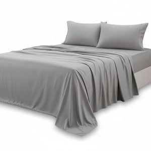 King Bed Sheet Set 4 Piece 2000TC Bedding Sheets and Pillowcases, Breathable, Wrinkle Fade Stain Resistant