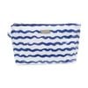 Wicked Sista Wavy Stripe Large Luxe Cosmtic Waterproof Makeup Bag Blue
