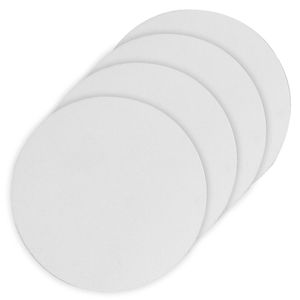 4pc Ladelle Hugo Vinyl Round Drink/Beverage Table Coasters/Mats 10cm White