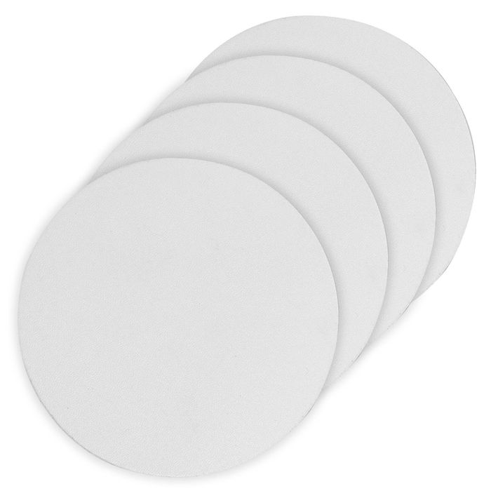 4pc Ladelle Hugo Vinyl Round Drink/Beverage Table Coasters/Mats 10cm White