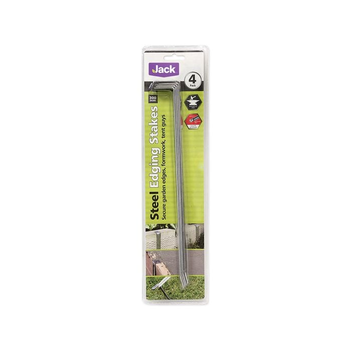 Jack 300 x 25mm Steel Edging Stake - 4 Pack