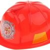 KIDS FIREMAN HAT Firemans Helmet Costume Dress Up Party Red Plastic Halloween Cap