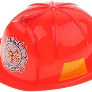 KIDS FIREMAN HAT Firemans Helmet Costume Dress Up Party Red Plastic Halloween Cap