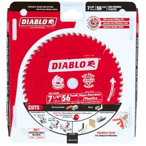 Diablo 184mm 56T Non Ferrous Plastic Circular Saw Blade