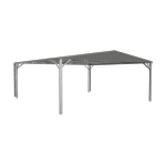 Absco Structures 6.00 x 6.00 x 2.98m Woodland Grey Double Gable Carport