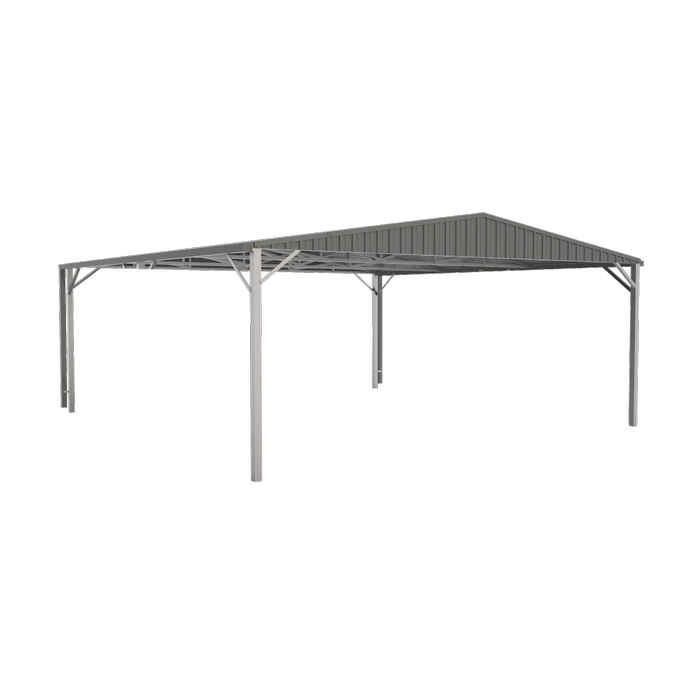 Absco Structures 6.00 x 6.00 x 2.98m Woodland Grey Double Gable Carport