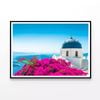 Pink Bougainvillea In Santorini  Print 100% Australian Made 90x60cm  (poster)