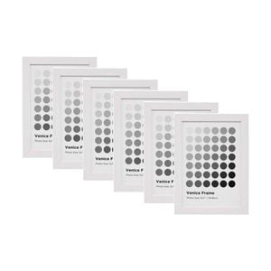 6PK Braz Venice Image Photo Document Display Frame 13x18cm White