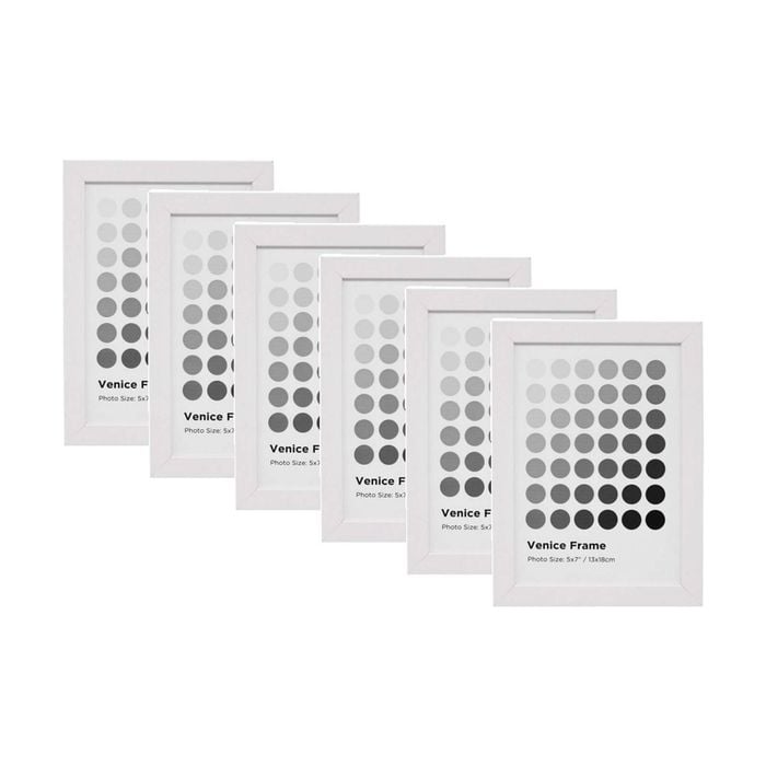 6PK Braz Venice Image Photo Document Display Frame 13x18cm White