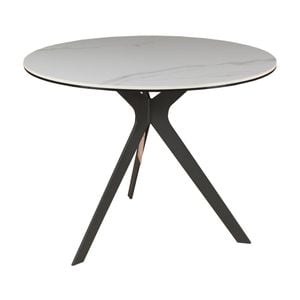 Neo 60cm Side Table Ceramic Tempered Glass Top White