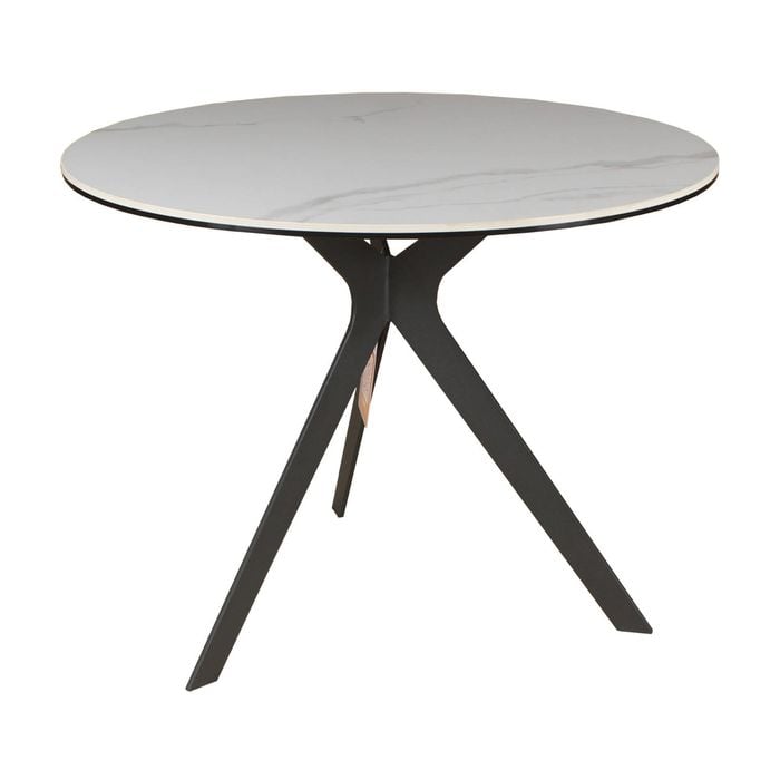Neo 60cm Side Table Ceramic Tempered Glass Top White