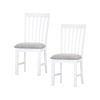 Laelia Dining Chair Set of 2 Solid Acacia Timber Wood Coastal Furniture - White
