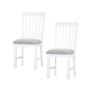 Laelia Dining Chair Set of 2 Solid Acacia Timber Wood Coastal Furniture - White