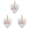 3x Ceramic Hanging 8x9cm Heart Rainbow Magic w/Hanger Ornament Home/Office Decor