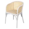 1825 Interiors Bellaire Chair Beechwood Wicker Back Fabric Seat White