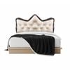 SOGA Home & Living Bundle – Cream Tufted Crown Pillow & Black Cozy Flannel Throw Blanket