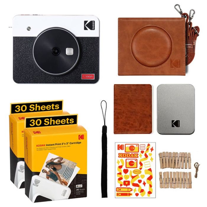 Kodak C300r Mini Shot 3 Retro Instant Camera Bundle - White