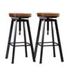 Levede 2x Wooden Vintage Industrial Bar Stools