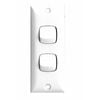 HPM 2 Gang Architrave Light Switch - White