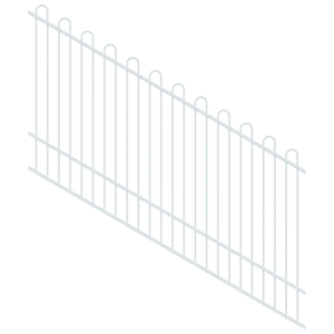 ProtectorAl 1201-2400W x 1500H Pearl White Loop Top Pool Fence Panel Raked 16-30º