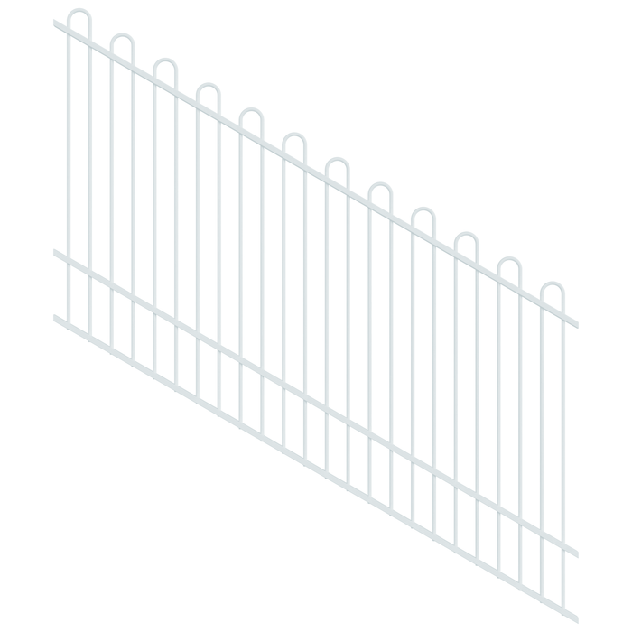 ProtectorAl 1201-2400W x 1500H Pearl White Loop Top Pool Fence Panel Raked 16-30º