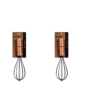 2pcs Beechwood & silicone whisk charcoal