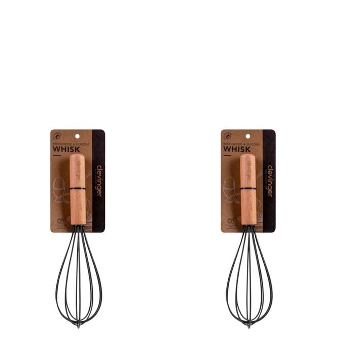 2pcs Beechwood & silicone whisk charcoal