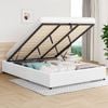 Alfordson Bed Frame King Gas Lift Storage Base White
