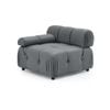 Foret 1 Pc Arm Seat Modular Tufted Velvet Sofa Lounge Couch Furniture Dark Grey