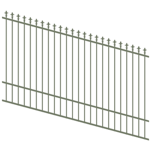 ProtectorAl 1201-2400W x 1500H Pale Eucalypt Spear Top Pool Fence Panel Raked Up to 15º