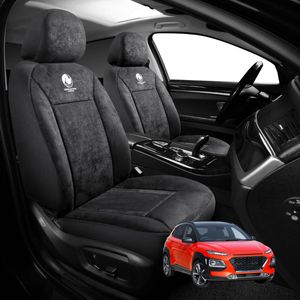 Australian Goose Edition Front Seat Covers for Hyundai Kona 2017 - 2022 (OS) - Suede, Universal Fit - Black